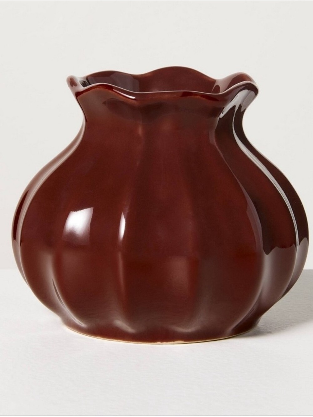 4" Burgundy Pleated Ceramic Bud Vase Hearth & Hand Magnolia NEW